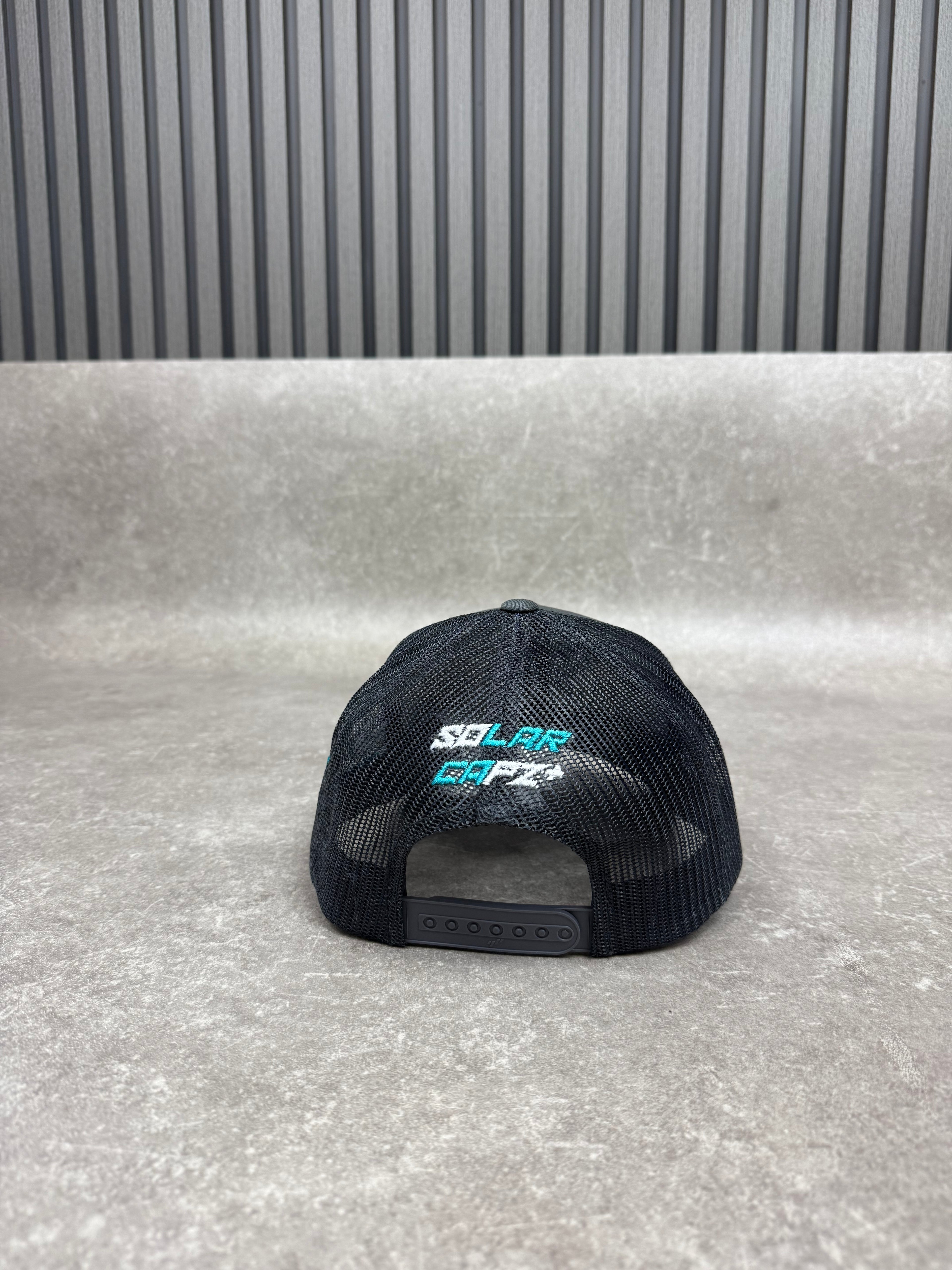 Grey Turquoise & White Cap